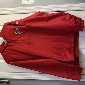 NFL Augusta Atlanta Falcons Miller Lite Mens XL Red Hooded Windbreaker Jacket
